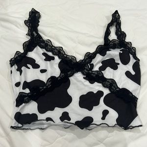 cow print crop top never worn